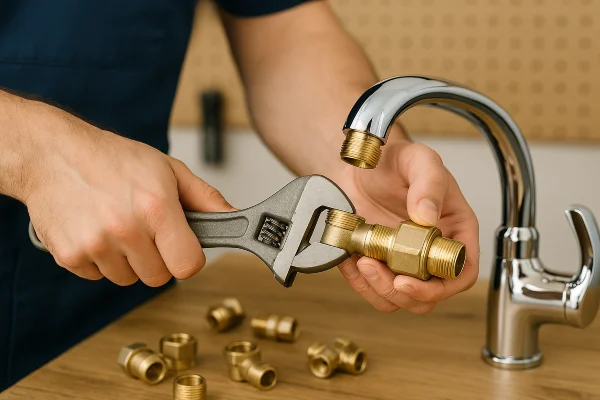 a male plumber installing a toilet from Real and Actual in Leander, TX - Plumber near me